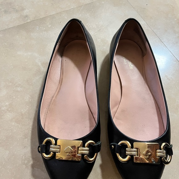 Kate Spade Phoebe black and gold flats 7.5 - Picture 2 of 4